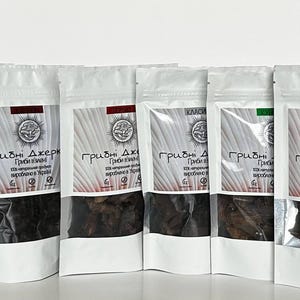 A set of mushroom jerky of 6 flavors