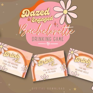 Dazed and Engaged Bachelorette Drinking Game / Digital Download / Groovy Hen Party
