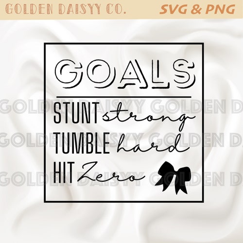 Cheerleading Goals / Hit Zero SVG PNG Sublimation Etsy
