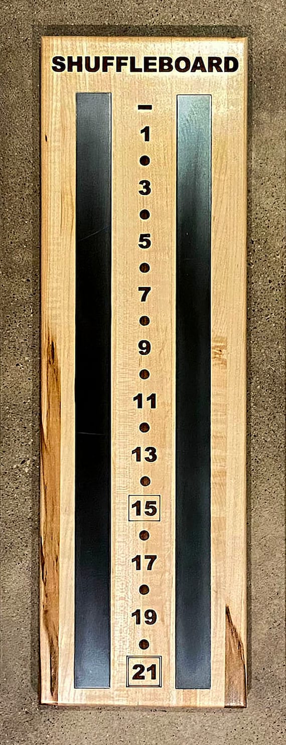 Kowaku Shuffleboard Wall Mounted Scoreboard Scoring Device Wood Game With Mounting Screws Counters Score Keeper Snooker Scoreboard