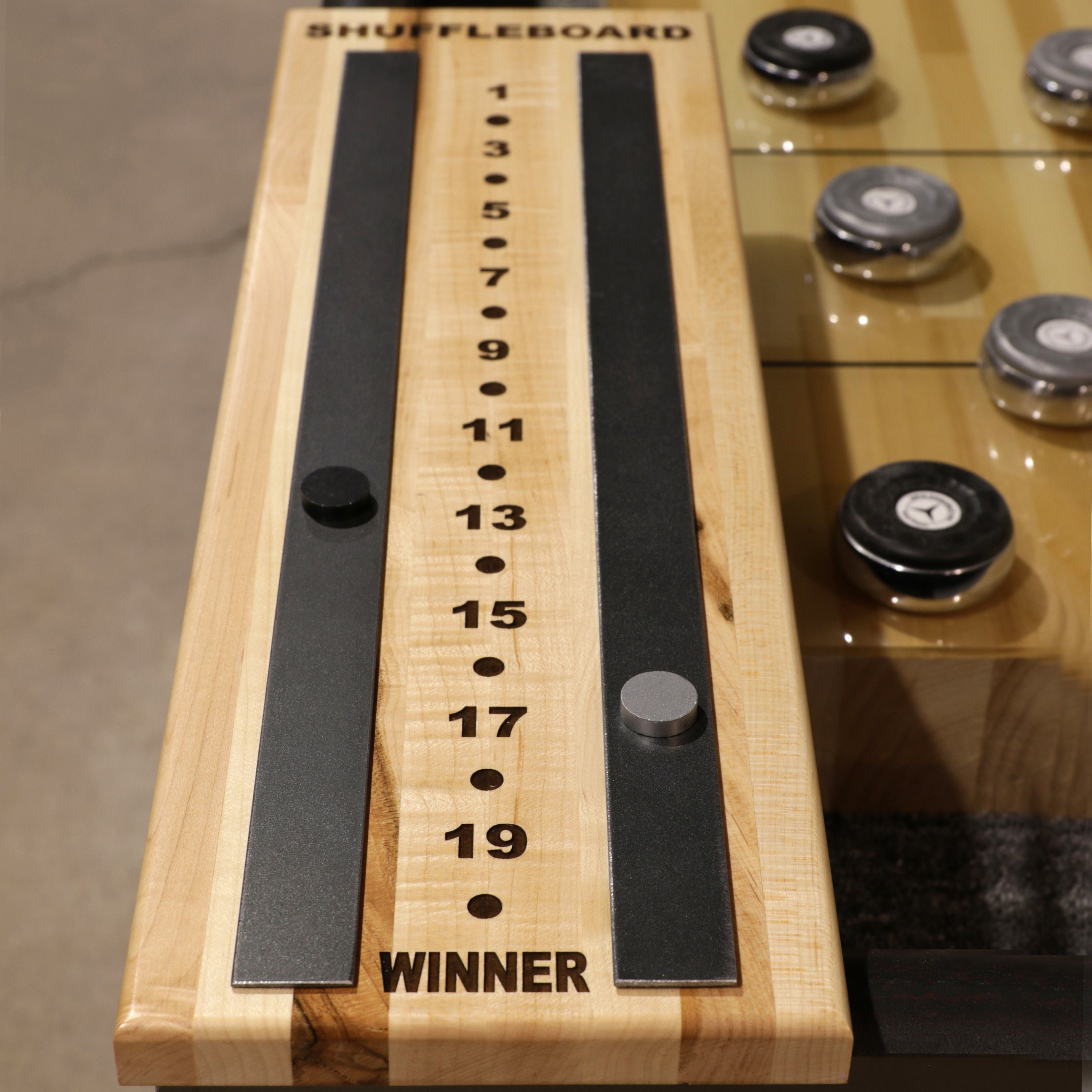 Solid Maple and Steel Shuffleboard Scoreboard Scorer Etsy