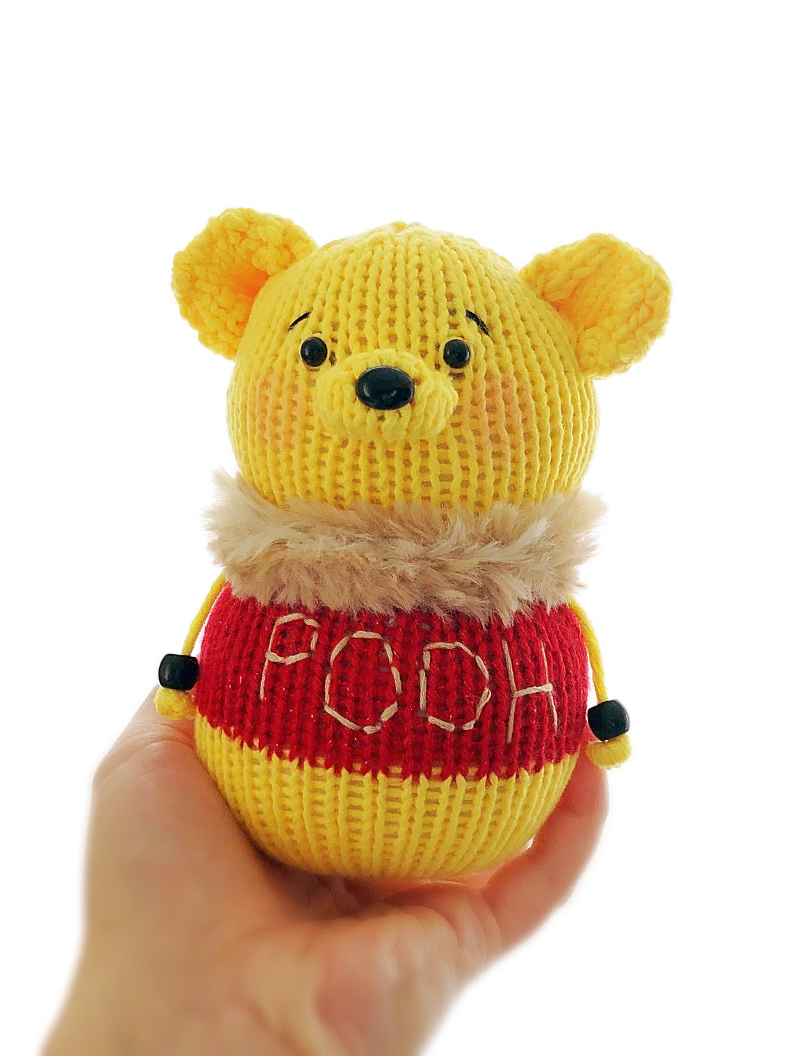 knitted pooh bear