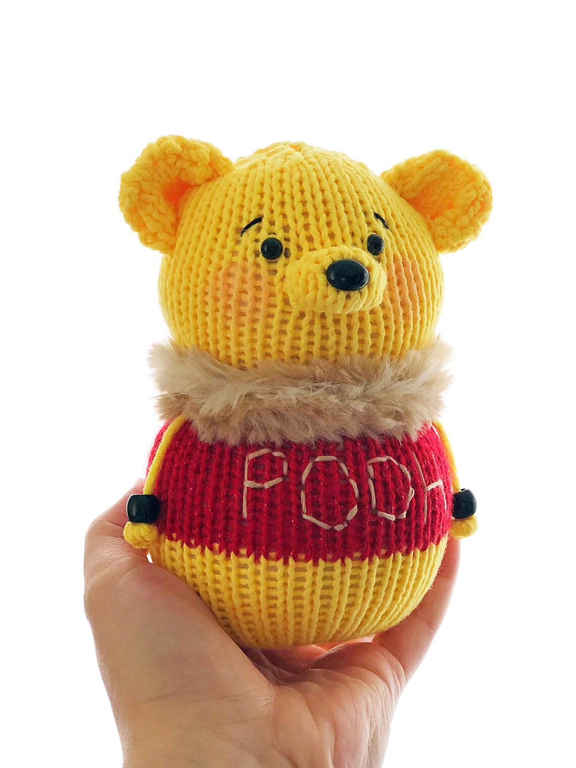 knitted pooh bear