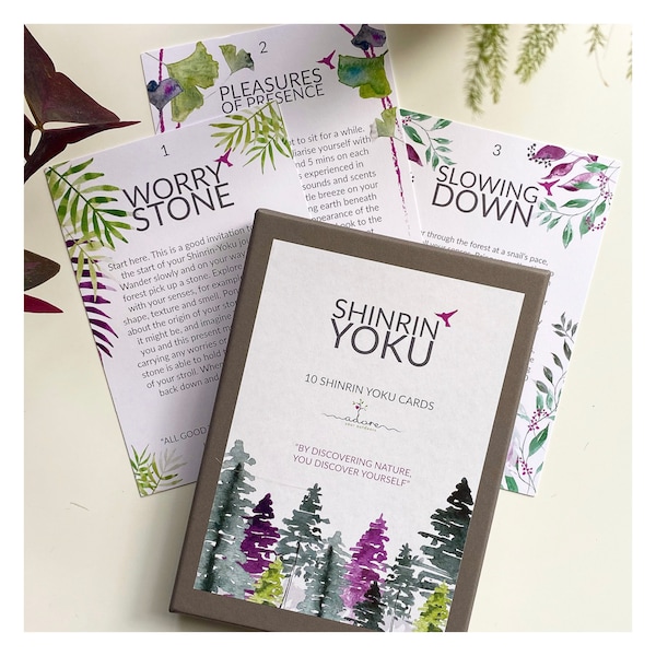 Nature Activity Cards. Forest Bathing Cards. Mindfulness Cards. Forest Therapy Gifts. Shinrin-Yoku Cards