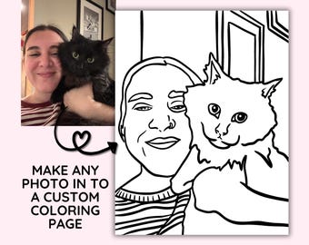 Custom Coloring Page | Personalized Coloring Pages (8.5x11" Digital Download)