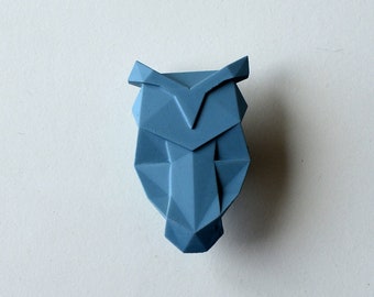 manija de búho de origami, perillas de muebles, tiradores de cajones para niños, perillas lindas de la habitación de los niños, perilla de animales del bosque, perillas de gabinete de guardería, perilla de cajón moderno