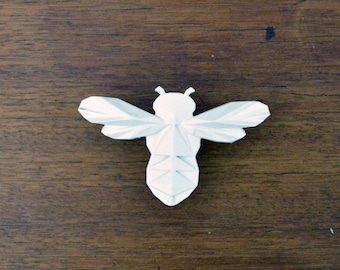 Origami Bee Drawer Knob: Kid's Furniture Pull, Animal Wardrobe Handle, Nursery Cabinet Gift