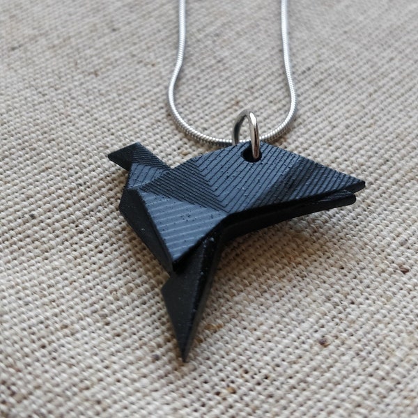 Collar de pájaro de origami, joyería contemporánea de pájaro geométrico, lindas joyas de animales, accesorio original