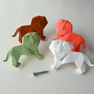Origami Lion Handle, Furniture Knobs, Children Drawer Pulls, Kid&#39;s Room Cute Animal Knob, Nursery Savanna Cabinet Gift