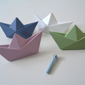 origami boat handle, furniture knobs, drawer pulls, kids room Knobs, navy wardrobe Knob, Nursery Cabinet Knobs gift