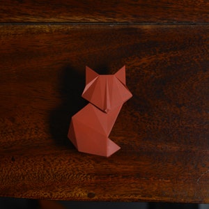origami fox handle, drawer pulls, Kid's Room Cute furniture Knobs, gift for baby's Nursery Cabinet, geometric forest animal wardrobe pulls image 2