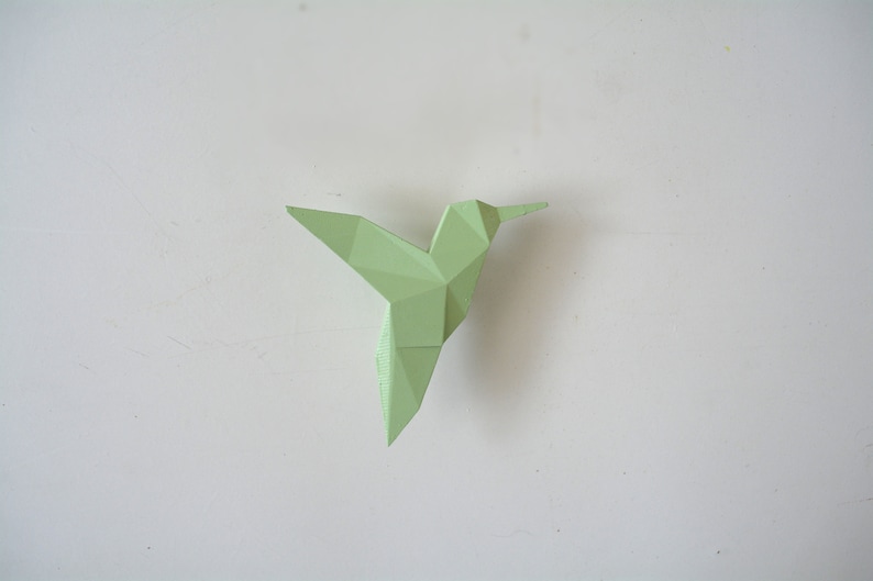 origami hummingbird handle, furniture knobs, drawer pulls, living room animal Knobs, colibri wardrobe Knob, Nursery Cabinet Knobs gift Green