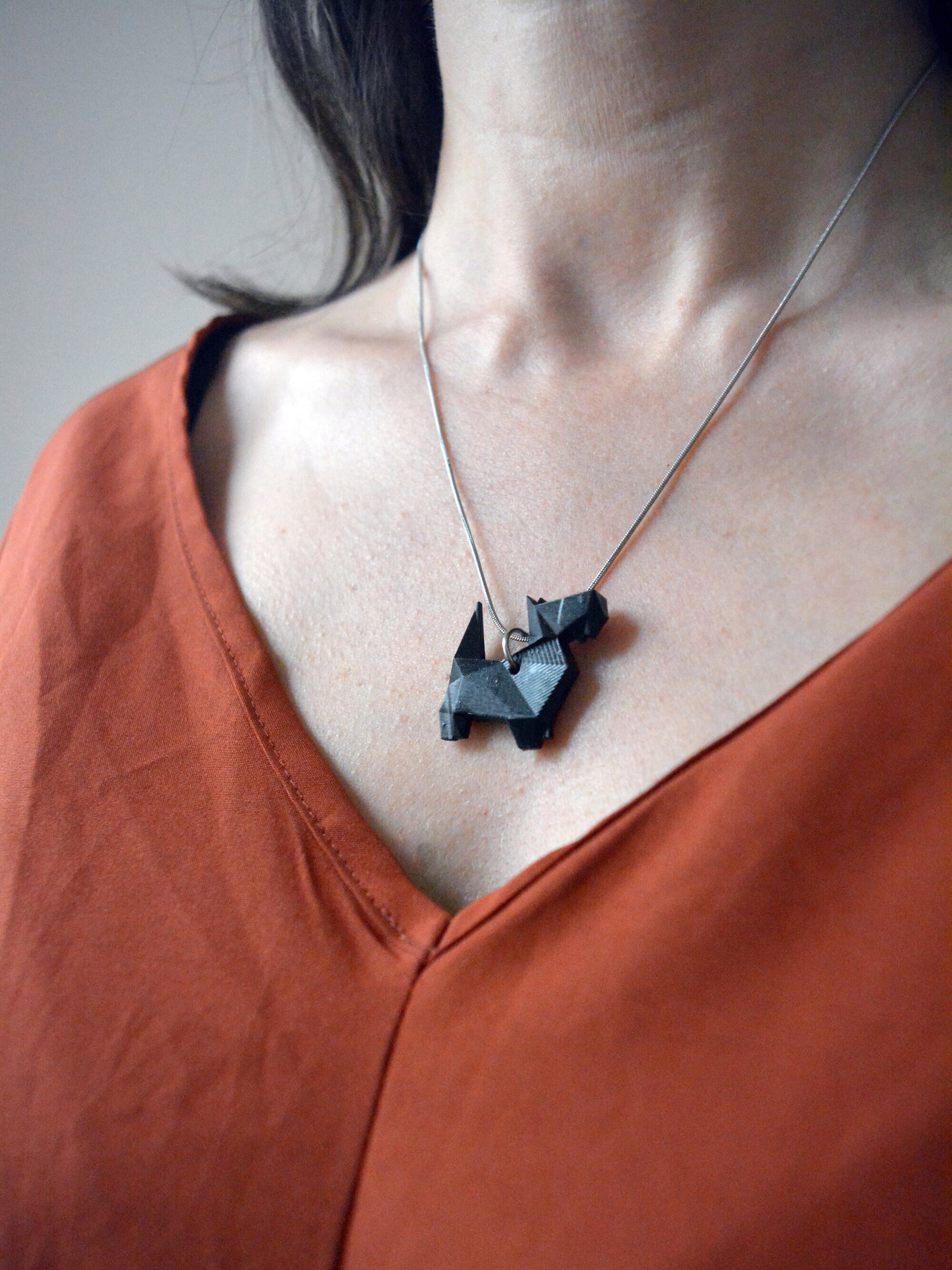 Origami dog necklace sales