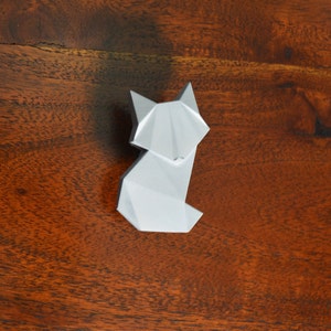 origami fox handle, drawer pulls, Kid's Room Cute furniture Knobs, gift for baby's Nursery Cabinet, geometric forest animal wardrobe pulls Branco