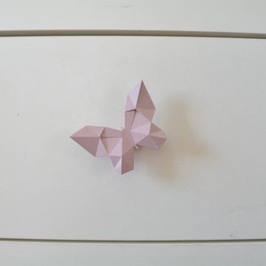 poignée papillon en origami, poignées de tiroir de boutons de meubles, boutons d'animaux de chambre d'enfant, bouton d'armoire pour filles, cadeau de décoration de chambre de bébé, Saint-Valentin Rose