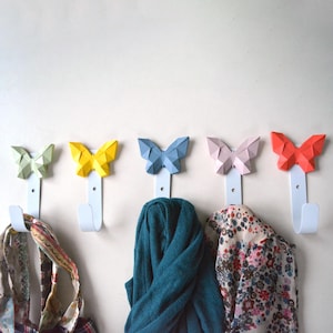 Butterfly Children&#39;s Wall Hook Gift, Baby&#39;s Nursery Hanger for Clothes, Decorative Origami Bathroom Towel Hook