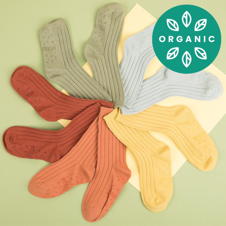 Boys Organic Cotton Socks 5 Pack With Grips on Sole Age 1 Etsy