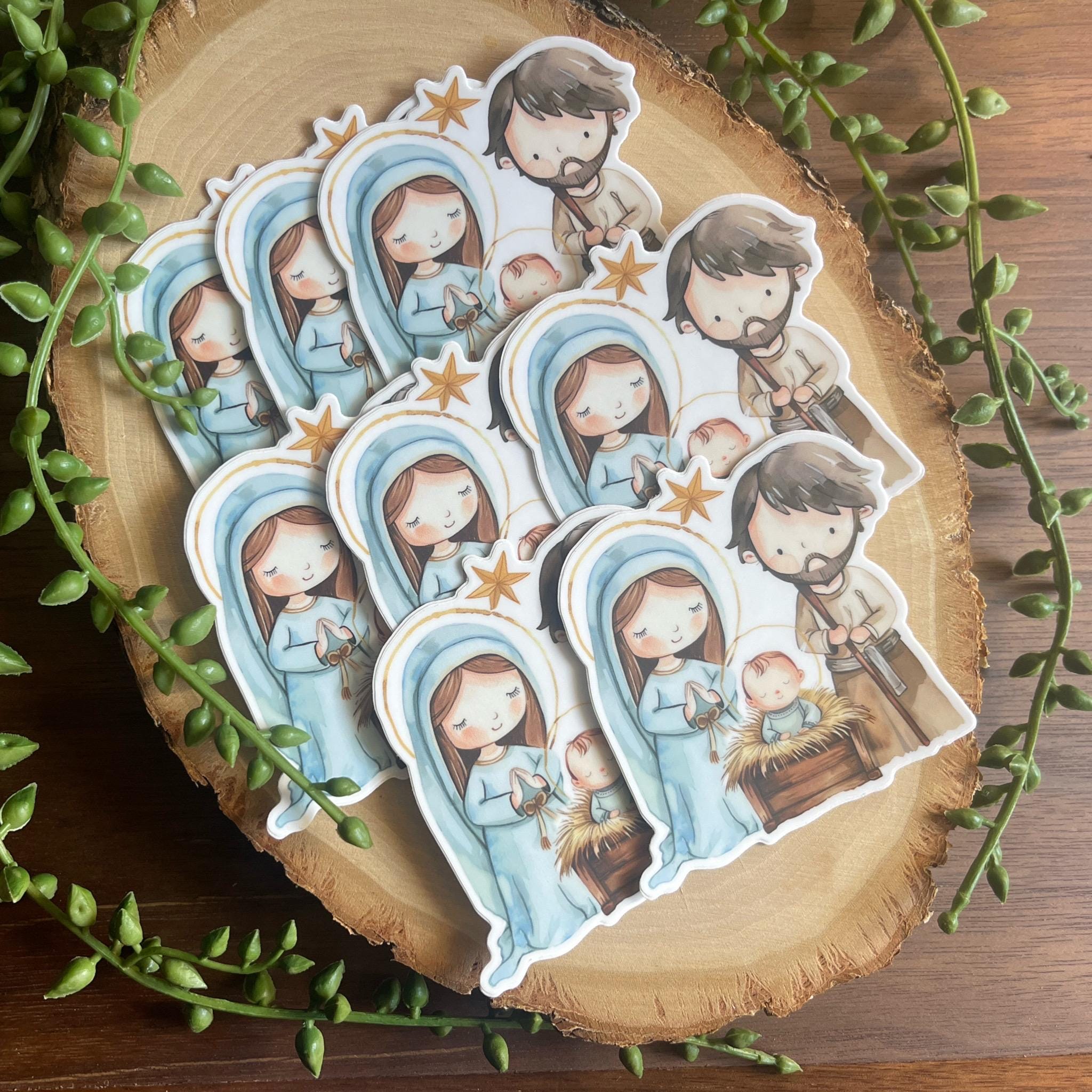 Jesus Born Sticker Jesus, Mary & Joseph Sticker, Jesus is Born Sticker, Faith Stickers ...