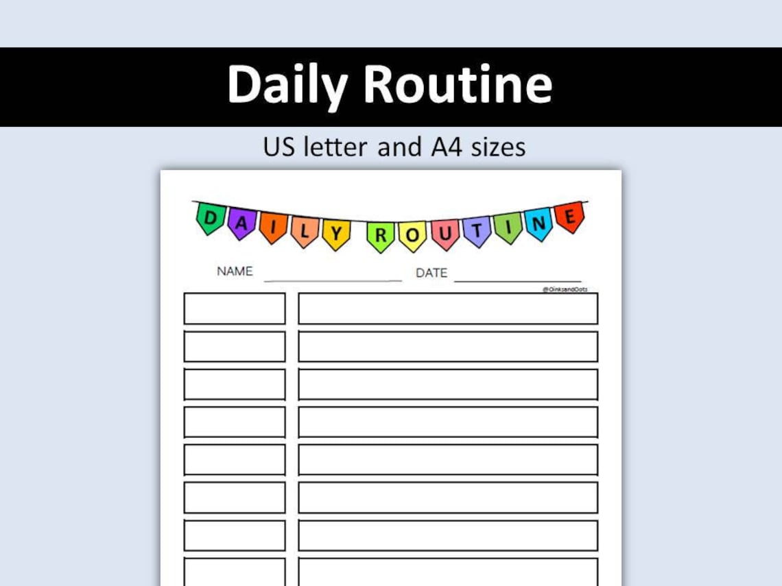 Our Daily Routine Fillable Daily Routine, Kids Daily Routine Daily Routine Printable, Chore Chart ...