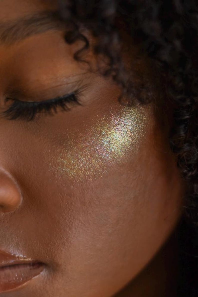 Unicorn Blessing Rainbow Eyeshadow - Shimmer Highlight - Highlight Palette - Pressed Highlight - Highlight Makeup - Rainbow Highlight image 3