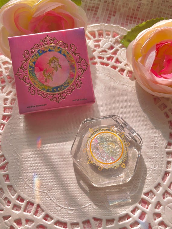Unicorn Blessing Rainbow Eyeshadow - Shimmer Highlight - Highlight Palette - Pressed Highlight - Highlight Makeup - Rainbow Highlight