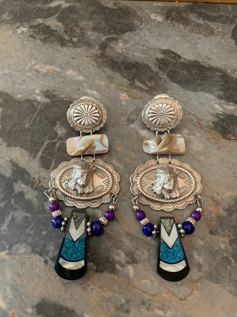 Ethnic vintage earrings clips an Indian in the city