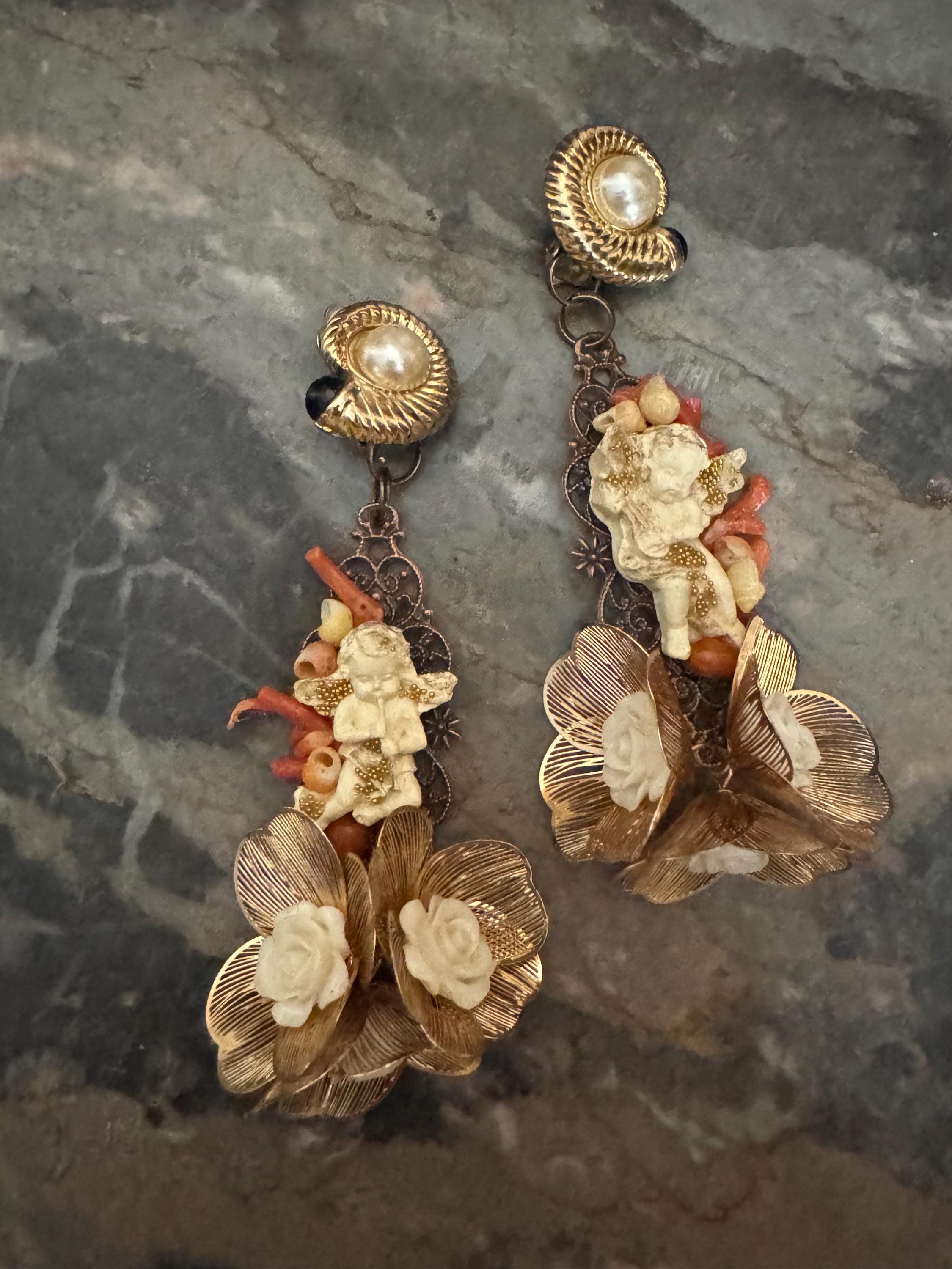 Boucles D'oreilles Vintage Clips Dorées - Occasion - Style Rétro Sans Marque