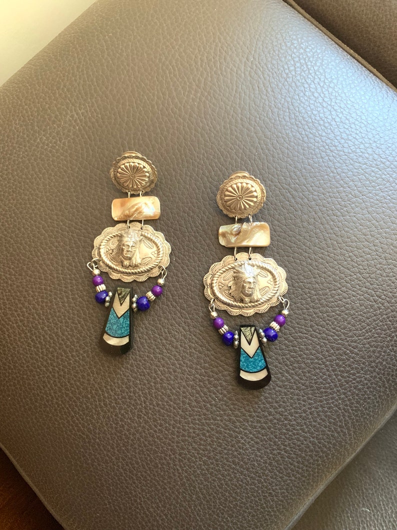 Ethnic vintage earrings clips an Indian in the city