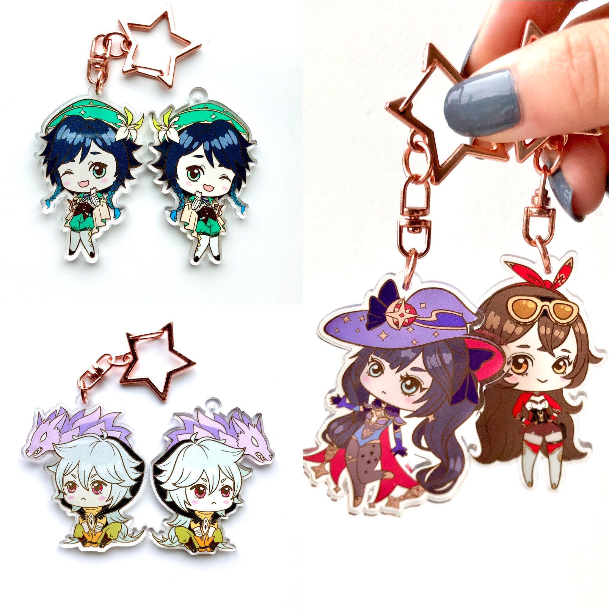 Genshin Impact Charm / Keychain full set 14 total Etsy