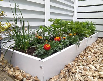 White Metal Garden Raised Bed kit, 40x20 inch (100cm x 50cm)