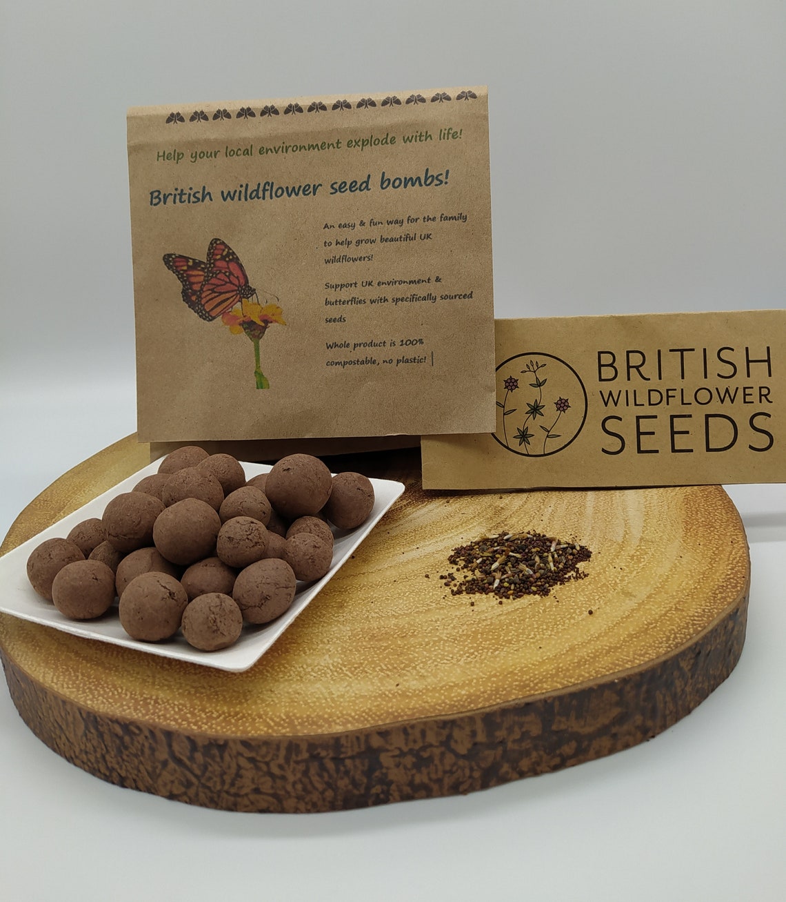 Handmade UK Wildflower Butterfly Seed Bombs 100 recyclable Etsy