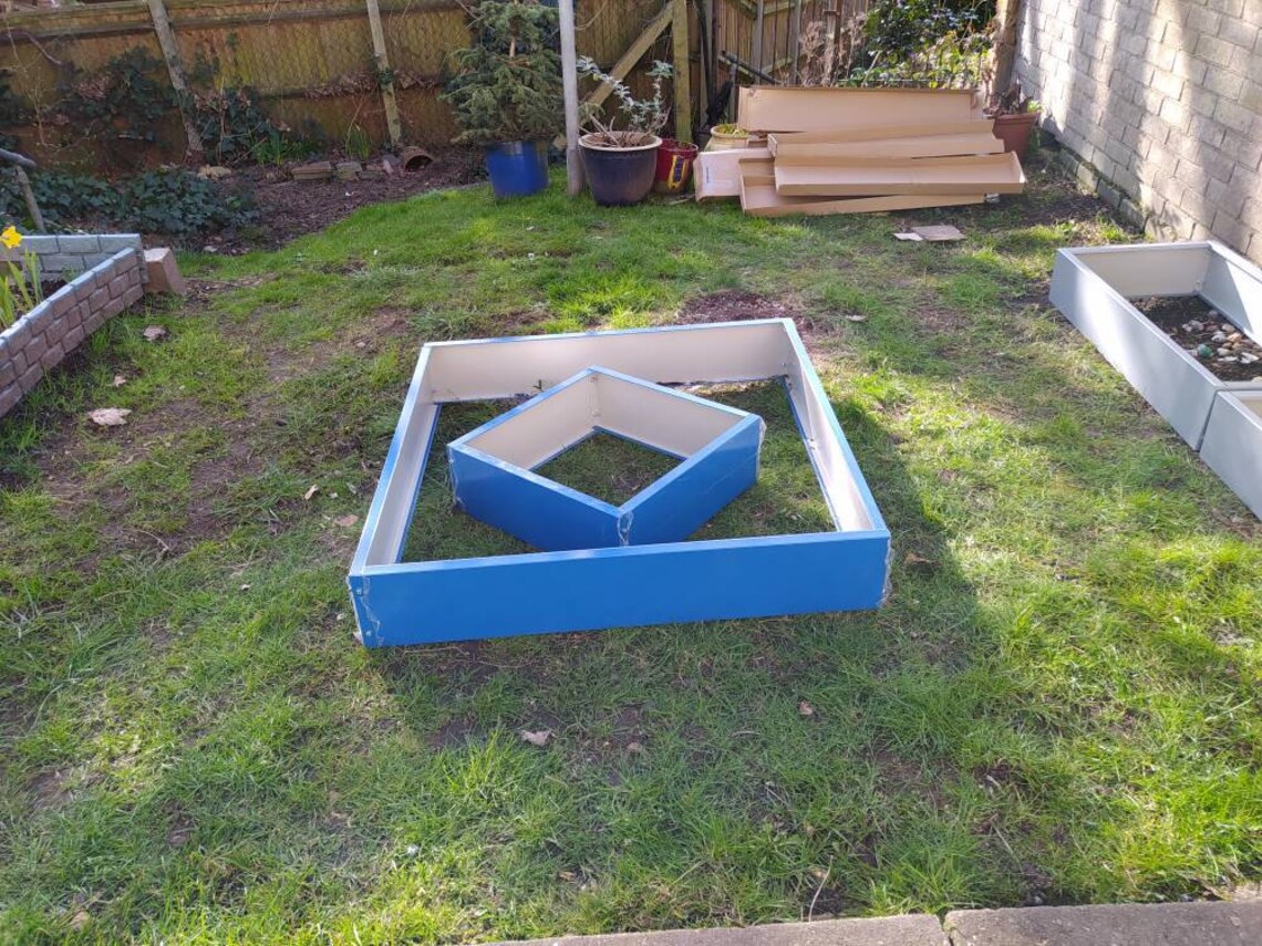Blue Metal Garden Raised Bed kit 100cm x 50cm Etsy
