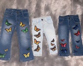 Girl jeans butterflies