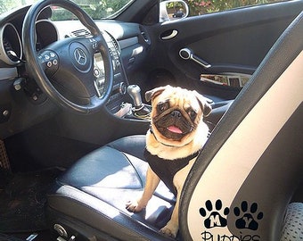 London Pug Dog Adjustable Pets Dog Car Safety Seat Belt Harness Safe for small medium and large Breads of Dogs