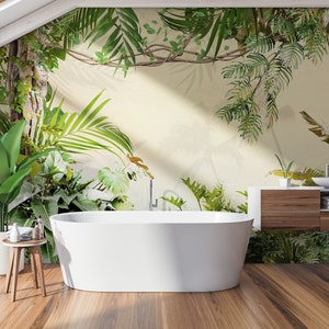 Tropical Rainforest Wallpaper Jungle Landscape Wall Mural Peel and Stick