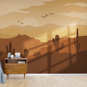 Carta da parati del deserto Peel and Stick Arizona Tramonto e Dune Carta da parati