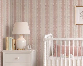 Soft Nursery Stripes Wallpaper | Playful Minimal Lines Wall Mural
