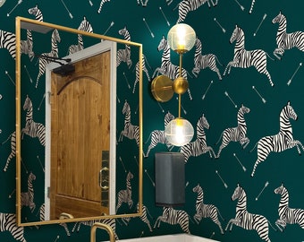 Zebra with Arrow Wallpaper | Savanna Animals Wall Mural | African Animals Peel and Stick