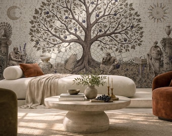 Ancient Roman Mosaic Art Wallpaper | Roman Architecture with Mosaic Art Wall Mural