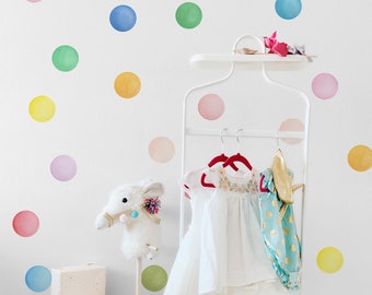 PapaKit Round Polka Dot Wall Decals – 190 Piece Assorted Sizes – Removable Nursery & Room Decor