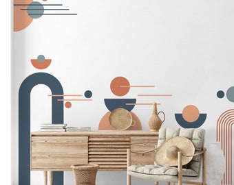Geometric Wall Decal Half Arches Wall Sticker Abstract Shape Art Decals