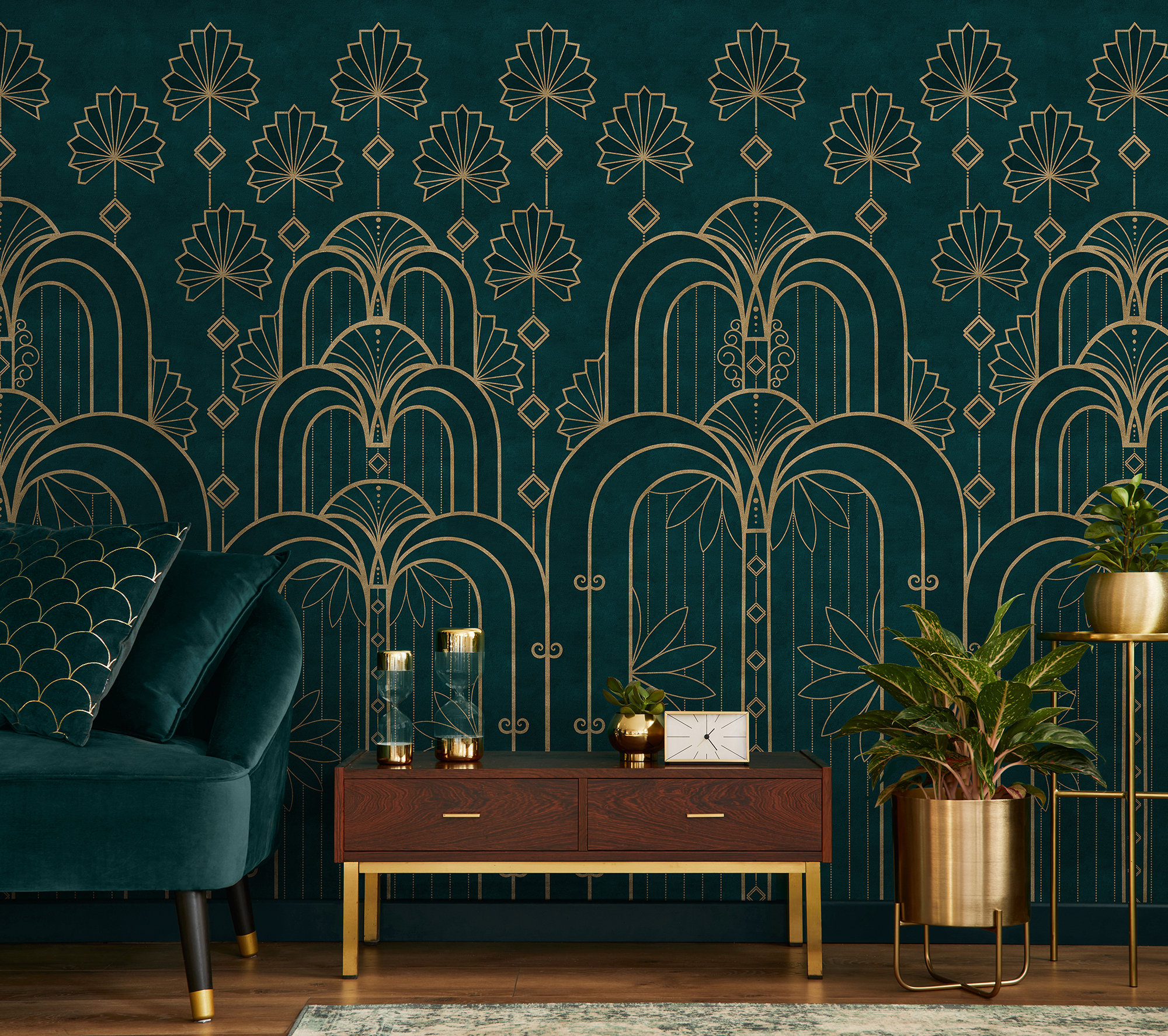 Premium Photo  Art deco wallpaper that says'art deco'on it