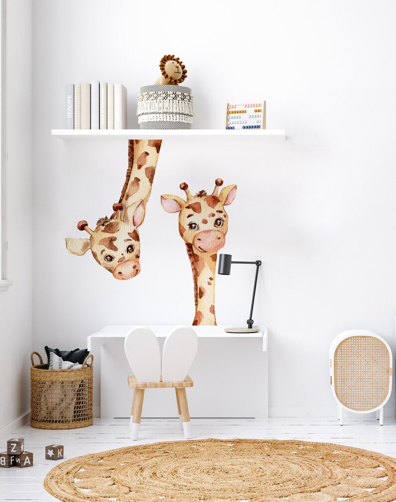 Kids Wall Decal Peel and Stick Cute Giraffe Baby Wall Etsy