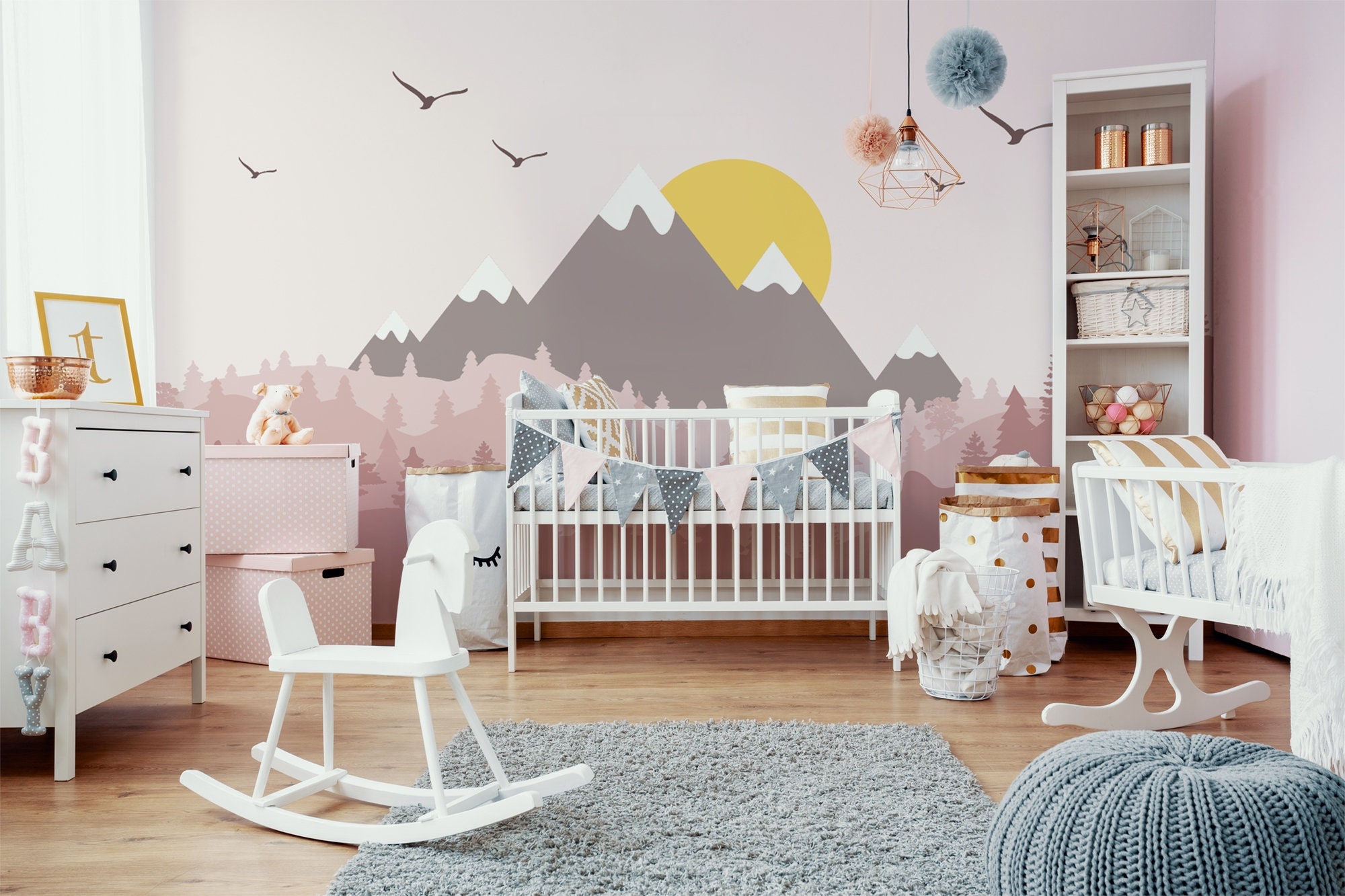 Kids Mountain Wallpaper Nursery Landscape Wall Mural Peel and Stick - Etsy