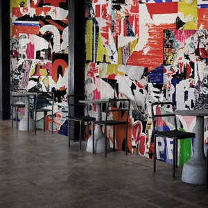 Graffiti Wallpaper Street Art Wallpaper Peel and Stick | Street Collage Art Wall Mural image 4