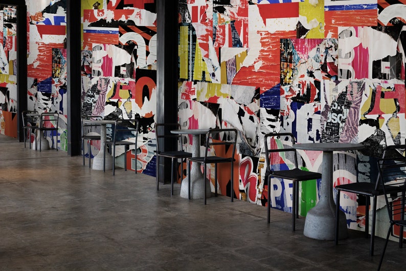 Graffiti Wallpaper Street Art Wallpaper Peel and Stick | Street Collage Art Wall Mural image 4