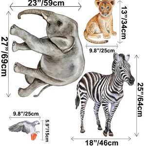 Kids Wall Decal Peel and Stick Cute Safari Animals Wall Sticker - Etsy