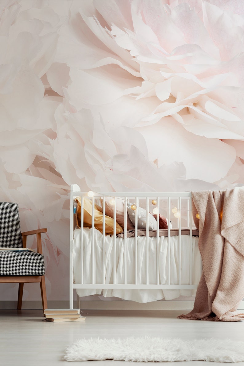 Bright Peony Wallpaper | Light Floral Art Wall Mural | Soft Peonies Bouquet Wallmural image 4