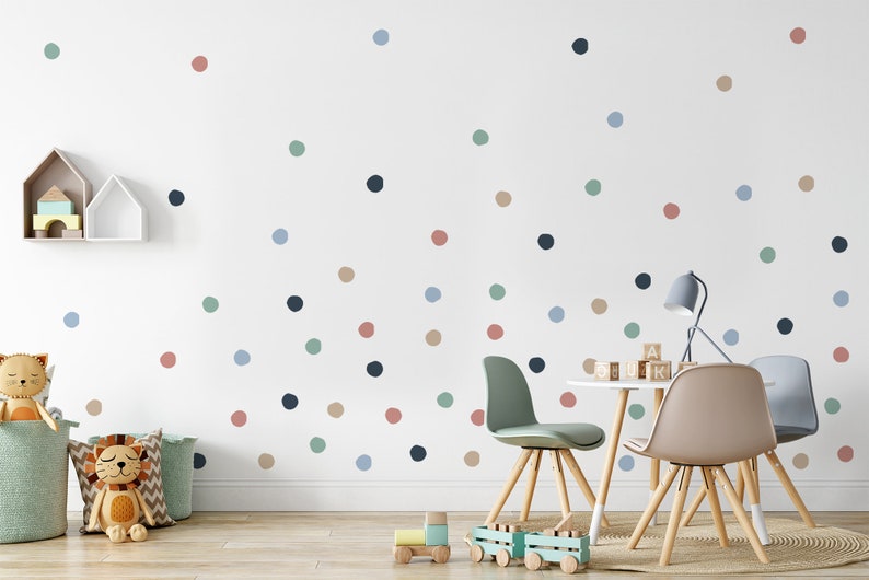 Kids Wall Decal | Colorful Polka Dots Wall Decals | Nursery Wall Sticker image 4