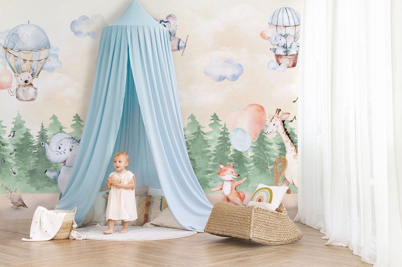Kids Wallpaper Peel and Stick Cute Animals Dancing Wall Mural - Etsy